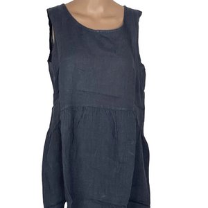 NEW SPLENDID Iris Women’s Linen Babydoll Mini Dress Navy Size S/M